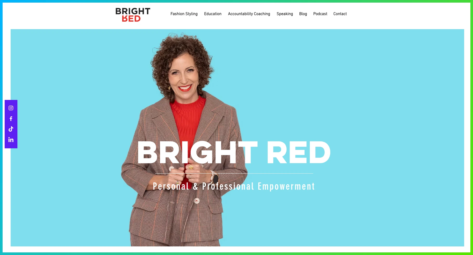 Bright Red website homepage — Stephanie Rumble, personal stylist and coach, brightred.co.nz
