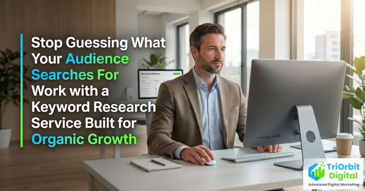 Keyword research strategist mapping search terms, competition analysis and keyword clusters into a prioritised organic search strategy